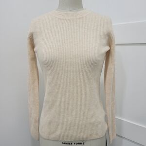 LINY XIN Women's Superfine Merino Wool Crew Neck Long Sleeve Sweater Size M